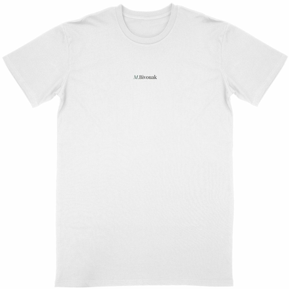 T-shirt logo M.Bivouak signature blanc coton en conversion biologique made in France vanlife