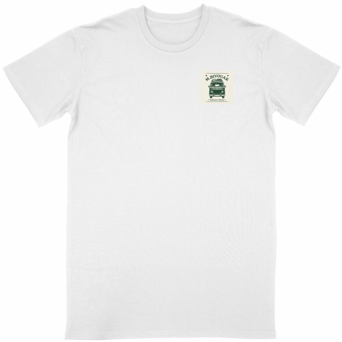 T-shirt vanlife Van Club M.Bivouak vintage blanc coton en conversion biologique made in France