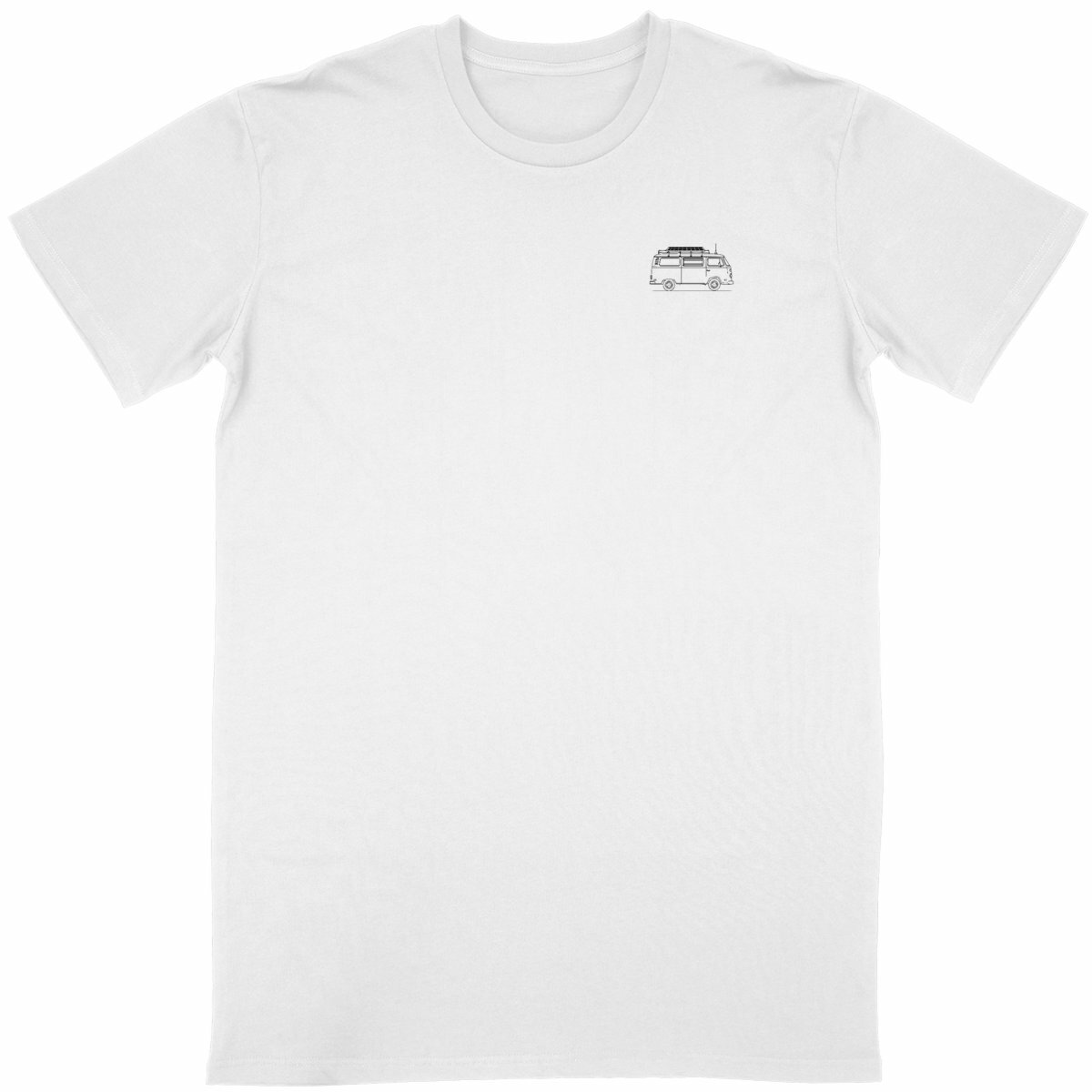 T-shirt vanlife Van Signature poche gauche blanc coton en conversion biologique made in France M.Bivouak